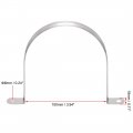 Uxcell 100mm 4 Rigid Pipe Strap 2 Holes Tube Straps 201 Stainless Steel Tension Clip Clamp 8pcs