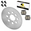 Caltric Rear Right Brake Disc With Bolts And Pads Compatible Yamaha 2xj-25831-50-00 1uy-w0046-00-00