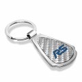Ipick Image Made Clear Dome Real Silver Carbon Fiber Chrome Metal Teardrop Key Chain With Logo For Ford Focus Rs