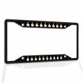 Fastasticdeals Metal Insert License Plate Frame Middle Finger Up Weatherproof Car Accessories Black 4 Holes Solid 