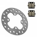 Caltric Front Brake Disc Rotor Compatible With Honda Rancher 420 Trx420fa 4x4 2014 2015 2016 2017 2018 2019 2020 2021 2022 Pads