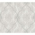 Ogee Scrolls-leaf Ironwork Wallpaper In Gray Grey Modern Contemporary Paper 