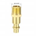 Uxcell High-flow Plug Brass Quick Coupler Air Hose Fitting Quick-connect 1 4 Npt Male 5pcs