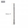Uxcell 1 4 Quick-change Hex Shank Nut Setter Driver Drill Bit 6 Length Sae No-magnetic 2 Pcs