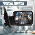 Right Passenger Side Chrome Power Heated Glass Manual Folding Rear View Tow Mirror Compatible With Ford F-150 04-14
