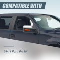 Right Passenger Side Chrome Power Heated Glass Manual Folding Rear View Tow Mirror Compatible With Ford F-150 04-14
