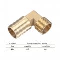 Uxcell Brass Hose Barb Fitting Elbow 25mm X G3 4 Male Thread Right Angle Pipe Connector With Stainless Steel Clamp