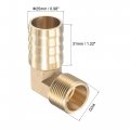 Uxcell Brass Hose Barb Fitting Elbow 25mm X G3 4 Male Thread Right Angle Pipe Connector With Stainless Steel Clamp