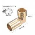 Uxcell Brass Hose Barb Fitting Elbow 25mm X G3 4 Male Thread Right Angle Pipe Connector With Stainless Steel Clamp
