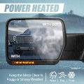 Left Driver Side Chrome Power Heated Glass W Amber Led Turn Signal Light Towing Mirror Compatible With Ford F150 04-14