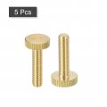 Uxcell Knurled Thumb Screws M6x25mm Flat Brass Bolts Grip Knobs Fasteners For Home Electronic Machine 5pcs