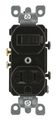 Leviton 5335 20 Amp 120 Volt Duplex Style Combination Single Pole Switch Receptacle Grounding Black 