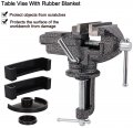 Universal Table Vise 3 Inch Home Clamp-on Portable Bench Clamp 360a Swivel Base Clamps Fixed Tool For Woodworking Handcraft
