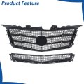 2pcs Front Bumper Grille Upper And Lower Mesh Replacement For Cts 2008-2011 25896041 25896043