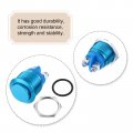 Uxcell Latching Metal Push Button Switch 16mm Mounting Dia 1no Spst Blue Led Light High Round Head 1pcs