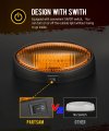 Partsam Oval Led Rv Porch Light With Swith Exterior Utility Replacement For Camper Motorhome Trailer Black Base W Snap-on Clear