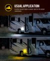 Partsam Oval Led Rv Porch Light With Swith Exterior Utility Replacement For Camper Motorhome Trailer Black Base W Snap-on Clear