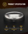 Partsam Oval Led Rv Porch Light With Swith Exterior Utility Replacement For Camper Motorhome Trailer Black Base W Snap-on Clear