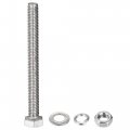 Uxcell M8 X 75mm Hex Head Screws Bolts Nuts Flat Lock Washers Kits 304 Stainless Steel Fully Thread Hexagon 4 Sets