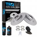 Rear Ceramic Brake Pad And Coated Rotor Kit With Fluids For Fusion Milan Mazda6 Bka23871
