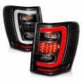 Amerilite For 1999-2004 Jeep Grand Cherokee C-type Led Tube Black Replacement Tail Lights Set- Passenger And Driver Side