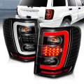 Amerilite For 1999-2004 Jeep Grand Cherokee C-type Led Tube Black Replacement Tail Lights Set- Passenger And Driver Side