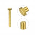 Uxcell Brass Hex Bolts 3 8-16x3 2pcs Fully Thread Grade 4 8 Solid Hexagon Head Bolt Machine Screws For Machinery