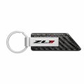 Ipick Image For Chevrolet Camaro Zl1 Silver Metal Plate Carbon Fiber Texture Black Pu Leather Key Chain Keychain Official