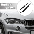 X Autohaux 1 Pair Headlight Eye Lid Cover Decoration Styling Sticker Black For Bmw X5 X6 F15 F16 2014-2018