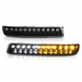Front Bumper Led Strip Turn Signal Light Assembly For 1999-2006 Gmc Sierra Yukon Xl 1500 2500hd 3500hd Matte Black Housing 