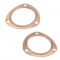 2pcs 3in Copper Header Exhaust Collector Gaskets For Sbc Bbc 302 350 454 3 Bolt Pattern Triangle Shape Reusable Solid 