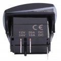 Qiilu Boat Horn Button For Car Caravan Rv Marine 12v-24v 3 Pin On-off Rocker Toggle Switch