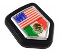 Usa Mexico Mexican Flag Car Truck Black Shield Grill Badge Chrome Grille Emblem 2 6 X 3 1 