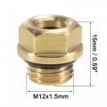 Uxcell Oil Liquid Level Gauge Sight Glass M12x1 5mm Male Threaded Brass Air Compressor Fittings With O-ring Yellow 2pcs