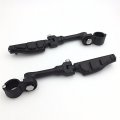 Smt-black Long Angled Adjustable Peg Mounting Kit Flat End Footpeg Compatible With V-star Roadstar Suzuki Boulevard 1-1 4 Inch
