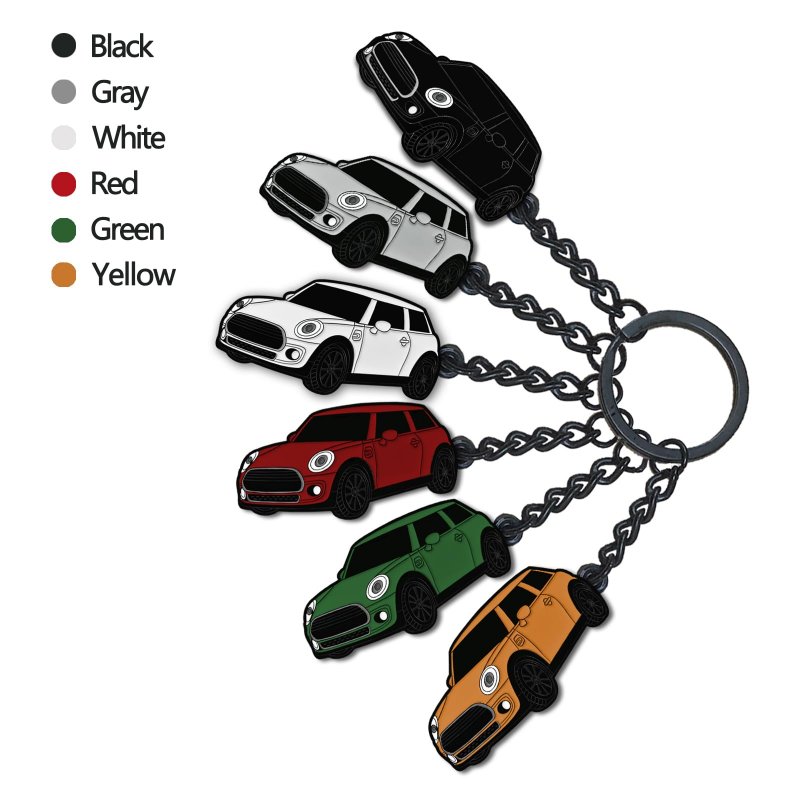 Mini Cooper Keychain For And S Accessories 2014 To 2022 Red Metal Key Chain With Double Ring Modern Style 2 In X 1