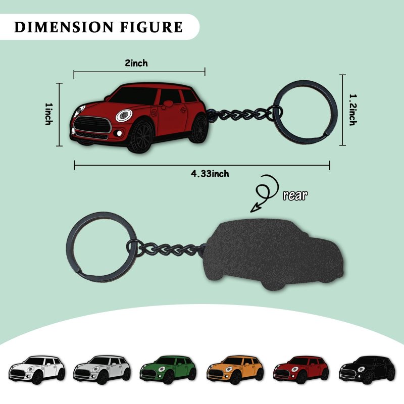 Mini Cooper Keychain For And S Accessories 2014 To 2022 Red Metal Key Chain With Double Ring Modern Style 2 In X 1