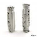 Httmt White Skull Star 1 25mm Cnc Handle Bar Grips Motorcycle Hand Compatible With H-d Hond