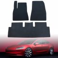 Black Velour Front Rear Floor Mats Carpet For Tesla Model 3 2023 2024 2025 