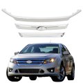 Set Of 3 Front Grille Upper Chrome Molding Trims Replacement For Fusion 2010-2012 Ae5z8200c 