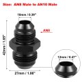 4pcs An8 Male To An10 Union Car Flare Reducer Hose Fitting Adapter Universal Aluminum Alloy Fuel Oil Line Pipe Connector Black