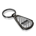Ford Mustang Boss 302 Silver Genuine Carbon Fiber Black Metal Teardrop Key Chain Official Licensed 