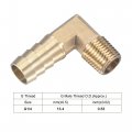 Uxcell Brass Hose Barb Fitting Elbow 13mm X G1 4 Male Thread Right Angle Pipe Connector With Stainless Steel Clamp Pack Of 2
