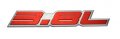 Erpart 3 8l Liter Embossed Red On Highly Polished Silver Real Aluminum Auto Emblem Badge Nameplate Compatible With Buick