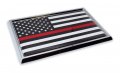 Firefighter Thin Red Line Flag Chrome Auto Emblem