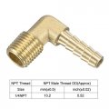 Uxcell Brass Hose Barb Fitting Elbow 1 4 Inch X Npt Male Thread Right Angle Pipe Connector Pack Of 2