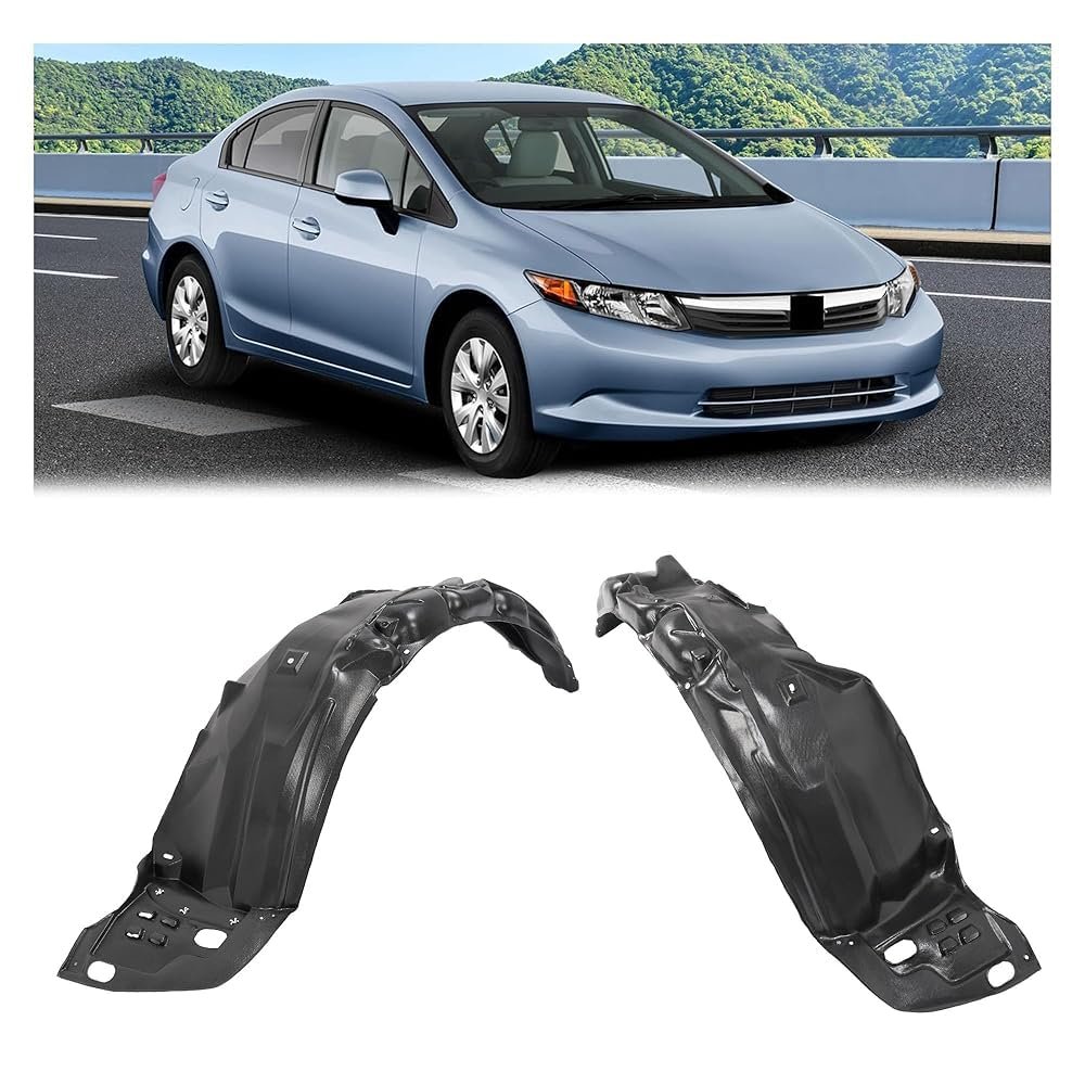 Jmtaat Front Pair Fender Liner Inner Panel For 2012-2015 Honda Civic Gx Se Japan Model Replacement Ho1249143 Ho1248143 Wheel