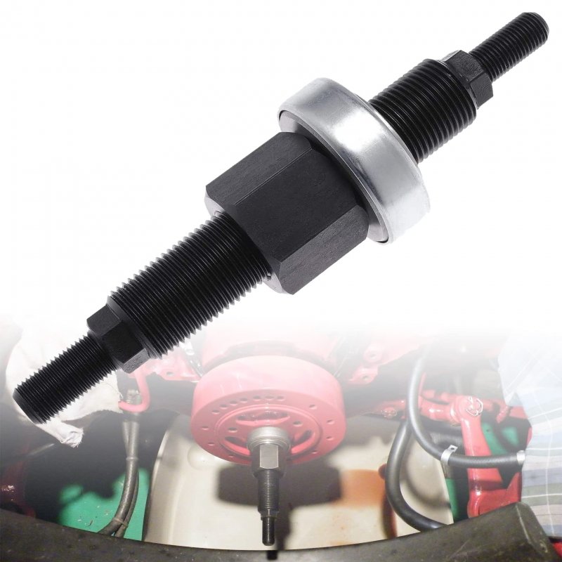 66515 Harmonic Balancer Installer Tool Puller Replacement For Sbc Bbc 5 8in-16 7 16in-16 Threaded Black Steel