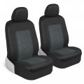 Motor Trend Grandprix Seat Covers For Cars 2-pack Gray Tire Tread Embossed Front Seats Automotive Interior Car Truck Van Suv 