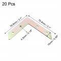 Uxcell Flat Angle Bracket Plate L Shape Repair Joining Support Brace 78 8mmx78 8mm Bronze Tone 20pcs